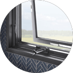 Awning window cracked open