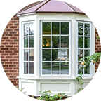 Small bow window from home exterior