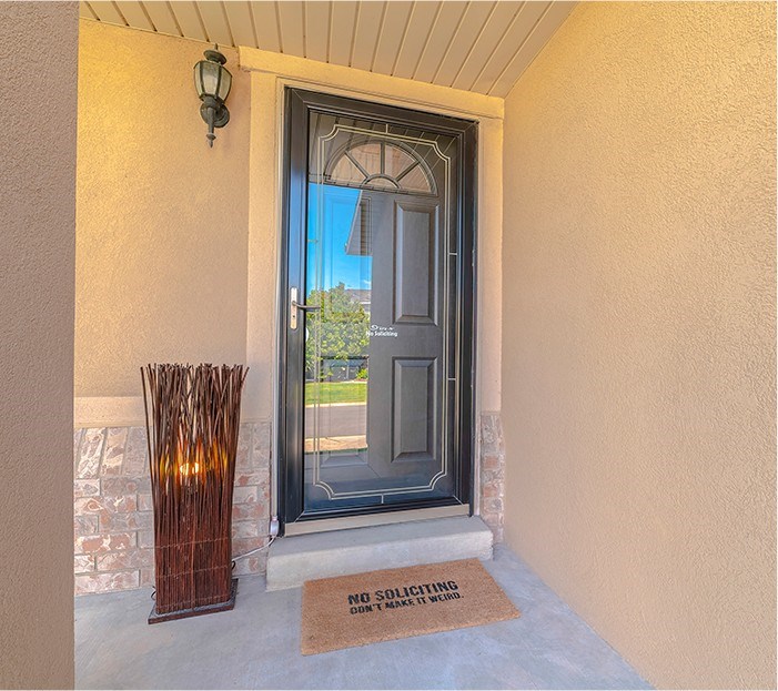 Exterior storm door installation in Connecticut